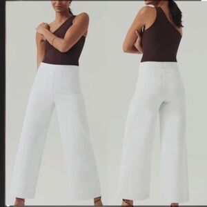 NWT SPANX On-The-Go Cropped Wide-Leg Pant Classic White - Womens XS